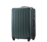 Hauptstadtkoffer ALEX Trolley Rigido Espandibile 75 cm (119 L) con Lucchetto TSA, Valigia da Viaggio Robusta con 4 Ruote Doppie, Verde scuro