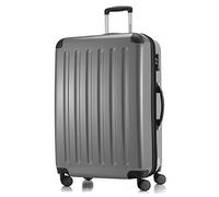 HAUPTSTADTKOFFER - ALEX - Valigia rigida, Trolley espandibile, Bagaglio con 4 ruote doppie, TSA, 75 cm, 119 litri, Argento