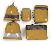 Hauptstadtkoffer - Borsa organizer per valigie, 5 pezzi, organizer da viaggio, RipStop, impermeabile, da viaggio, per cosmetici, colore: oro