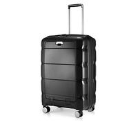 HAUPTSTADTKOFFER - Britz - Valigia rigida con scomparto per laptop Trolley da viaggio espandibile, leggero TSA, 4 ruote, 66 cm, 60 L, Nero