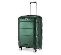 HAUPTSTADTKOFFER - Britz - Valigia rigida con scomparto per laptop Trolley da viaggio espandibile, leggero TSA, 4 ruote, 66 cm, 60 L, Verde scuro