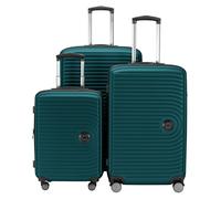 HAUPTSTADTKOFFER Mitte - Set di 3 Valigie - Valigia Bagaglio a Mano 55 cm, Valigia Media 68 cm + Valigia da Viaggio Grande 77 cm, Guscio Rigido ABS, TSA, Turchese