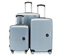 HAUPTSTADTKOFFER - MITTE - Set di 3 valigie - Bagaglio a mano con ruote da 55 cm, Valigia di medie dimensioni da 68 cm + Valigia grande da 77 cm, ABS, combinazione TSA, Pool Blue