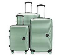 HAUPTSTADTKOFFER Mitte - Set di 3 Valigie - Valigia Bagaglio a Mano 55 cm, Valigia Media 68 cm + Valigia da Viaggio Grande 77 cm, Guscio Rigido ABS, TSA, Menta