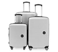 HAUPTSTADTKOFFER - Mitte - Set di 3 Valigie - Bagaglio a Mano da 55 Cm, Valigia Media da 68 Cm, Valigia Grande da 77 Cm, in ABS Rigido, Tsa, Bianco