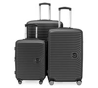 HAUPTSTADTKOFFER Mitte - Set di 3 Valigie - Valigia Bagaglio a Mano 55 cm, Valigia Media 68 cm + Valigia da Viaggio Grande 77 cm, Guscio Rigido ABS, TSA, Grafite