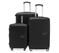 Hauptstadtkoffer Mitte - Set di 3 Valigie - Valigia Bagaglio a Mano 55 cm, Valigia Media 68 cm + Valigia da Viaggio Grande 77 cm, Guscio Rigido ABS, TSA, Nero