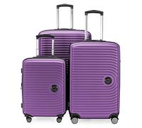 HAUPTSTADTKOFFER Mitte - Set di 3 Valigie - Valigia Bagaglio a Mano 55 cm, Valigia Media 68 cm + Valigia da Viaggio Grande 77 cm, Guscio Rigido ABS, TSA, Melanzana
