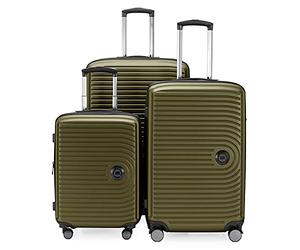 Hauptstadtkoffer Mitte - Set di 3 Valigie - Valigia Bagaglio a Mano 55 cm, Valigia Media 68 cm + Valigia da Viaggio Grande 77 cm, Guscio Rigido ABS, TSA, Avocado
