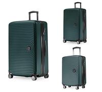 Hauptstadtkoffer Mitte - Set of 3 Suitcases - Hand Luggage Suitcase 55 cm, Medium Suitcase 68 cm + Large Travel Suitcase 77 cm, Hard Shell ABS, TSA - Verde (Bosco)