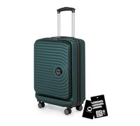 Hauptstadtkoffer Mitte - Valigia cabina top loader 55 x 40 x 20 cm, bagaglio a mano aereo, serratura TSA, 4 ruote, valigia rigida, trolley + Etichetta bagaglio digitale, Verde foresta