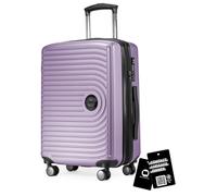 Hauptstadtkoffer Mitte - Valigia cabina trolley 55 x 40 x 23 cm estensibile, bagaglio a mano aereo, serratura TSA, 4 ruote doppie, valigia rigida, 55 L + Etichetta bagaglio digitale, Lilla