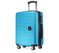 HAUPTSTADTKOFFER - MITTE - Valigia cabina trolley, estensibile, bagaglio a mano con volume di espansione di 8 cm, TSA, 4 ruote a doppia ruota, 55 cm, 55 litri, Blu ciano