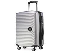 HAUPTSTADTKOFFER - MITTE - Valigia cabina trolley, estensibile, bagaglio a mano con volume di espansione di 8 cm, TSA, 4 ruote a doppia ruota, 55 cm, 55 litri, Argento