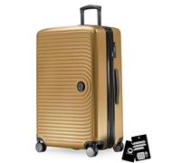 Hauptstadtkoffer Mitte - Valigia grande rigida 77 cm estensibile, valigia da stiva, serratura TSA, 4 ruote doppie, trolley da viaggio, 130 L + Etichetta bagaglio digitale, Oro autunnale