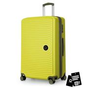 Hauptstadtkoffer Mitte - Valigia grande rigida 77 cm estensibile, valigia da stiva, serratura TSA, 4 ruote doppie, trolley da viaggio, 130 L + Etichetta bagaglio digitale, Limone