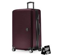 Hauptstadtkoffer Mitte - Valigia grande rigida 77 cm estensibile, valigia da stiva, serratura TSA, 4 ruote doppie, trolley da viaggio, 130 L + Etichetta bagaglio digitale, Borgogna