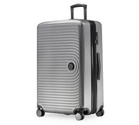 HAUPTSTADTKOFFER Mitte - Valigia Rigida Grande, TSA, 4 Ruote, Bagaglio da Stiva con Espansione di Volume di 8 cm, 77 cm, 130 L, Argento Opaco