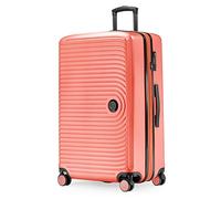 HAUPTSTADTKOFFER - MITTE - Valigia grande rigida, estensibile, bagaglio con volume di espansione di 8 cm, TSA, 4 ruote a doppia ruota, 77 cm, 130 litri, Coral