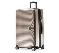 HAUPTSTADTKOFFER Mitte - Valigia Rigida Grande, TSA, 4 Ruote, Bagaglio da Stiva con Espansione di Volume di 8 cm, 77 cm, 130 L, Champagne