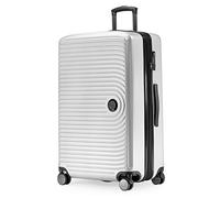 HAUPTSTADTKOFFER Mitte - Valigia Rigida Grande, TSA, 4 Ruote, Bagaglio da Stiva con Espansione di Volume di 8 cm, 77 cm, 130 L, Bianco Opaco
