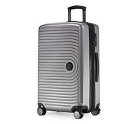 HAUPTSTADTKOFFER Mitte - Valigia Rigida di Medie Dimensioni, TSA, 4 Ruote, Bagaglio da Stiva con Espansione di Volume di 8 cm, 68 cm, 88 L, Argento Opaco