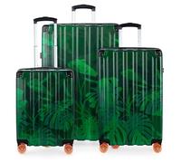 Hauptstadtkoffer Q-Damm - Set di 3 valigie rigide con 4 ruote, trolleys a guscio rigido nelle taglie: cabina + media + grande, policarbonato/ABS, TSA, design Floral