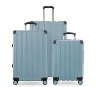 Hauptstadtkoffer Q-Damm - set di 3 valigie - valigia bagaglio a mano 54 cm, valigia media 68 cm + valigia da viaggio grande 78 cm, guscio rigido ABS, TSA, Piscina blu