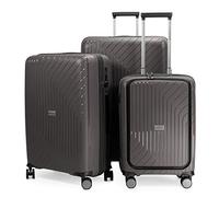 Hauptstadtkoffer - Serie TXL- trolley extra leggeri e robusti, custodia rigida, bagaglio per cabina e bagaglio per attività, titanio, 3er Kofferset (Laptopfach), Set di valigie