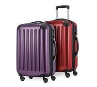 HAUPTSTADTKOFFER® · Set di 2 valigie a mano rigide di 42 litri · Lucchetto TSA (Rosso-Viola)