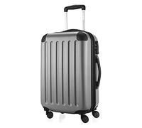 HAUPTSTADTKOFFER - SPREE - Bagaglio a mano, Valigia rigida, Trolley espandibile, 4 ruote doppie, TSA, 55 cm, 42 litri, Argento