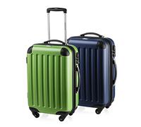 HAUPTSTADTKOFFER - Spree - Set di 2 Valigie Trolley rigido con estensione, ABS, TSA, 4 ruote, 55cm, Verde mela-Blu scuro