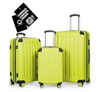 Hauptstadtkoffer Spree - Set di 3 valigie + Etichetta digitale - trolley da viaggio 55/65/75 cm + etichetta bagaglio con QR code, 4 ruote doppie, guscio rigido ABS, espansione volume XL, TSA, Felce