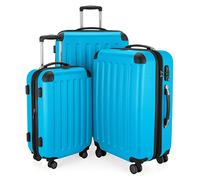 HAUPTSTADTKOFFER - Spree - Set di 3 Valigie Trolley rigido TSA 4 ruote ABS, (S, M, L) Ciano