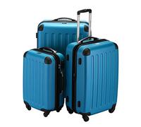 HAUPTSTADTKOFFER - Spree - Set di 3 Valigie Trolley rigido TSA 4 ruote ABS, (S, M, L) Ciano