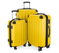 HAUPTSTADTKOFFER - Spree - Set di 3 Valigie Trolley rigido TSA 4 ruote ABS, (S, M, L) Giallo