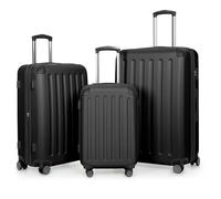 HAUPTSTADTKOFFER® - „SPREE“ - Set di 3 Valigie Rigide- Lucchetto TSA - (Nero Opaco)