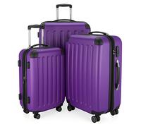HAUPTSTADTKOFFER - Spree - Set di 3 Valigie Trolley rigido TSA 4 ruote ABS, (S, M, L) Viola