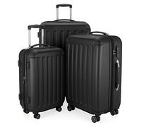 HAUPTSTADTKOFFER - SPREE - Set di 3 valigie, Valigie rigide, Trolley con 4 doppie ruote, Bagaglio da viaggio opaco, Set da viaggio, TSA, (S, M e L), Nero
