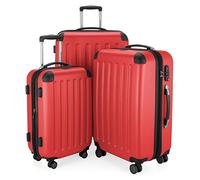 HAUPTSTADTKOFFER - SPREE - Set di 3 valigie, Valigie rigide, Trolley con 4 doppie ruote, Bagaglio da viaggio opaco, Set da viaggio, TSA, (S, M e L), Rosso