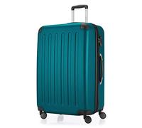 Hauptstadtkoffer Spree - Valigia rigida grande, TSA, 4 ruote doppie, trolley, valigia da viaggio, espandibile, 75 cm, 119 litri, AquaVerde