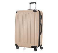 Hauptstadtkoffer Spree - Valigia rigida grande, TSA, 4 ruote doppie, trolley, valigia da viaggio, espandibile, 75 cm, 119 litri, Champagne