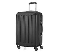 HAUPTSTADTKOFFER - SPREE - Valigia rigida, Trolley espandibile, Bagaglio con 4 ruote doppie, TSA, 65 cm, 74 litri, Nero