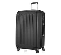 HAUPTSTADTKOFFER - SPREE - Valigia rigida, Trolley espandibile, Bagaglio con 4 ruote doppie, TSA, 75 cm, 119 litri, Nero