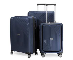 Hauptstadtkoffer TXL - Set di 3 valigie, TSA, Set di trolley, 4 ruote, Valigie rigide, Valigie a rotelle, EXTRA LEGGERE, Valigie da viaggio, (S+con scomparto per laptop, M e L), Titanio