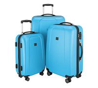 HAUPTSTADTKOFFER - Wedding - Set di 3 Valigie Trolley rigido TSA 4 ruote ABS, (S, M, L), Blu Ciano