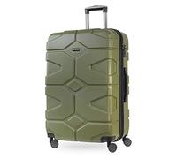 HAUPTSTADTKOFFER - X-Kölln - Valigia da viaggio espandibile rigida e legera, grande 76 cm, Trolley ABS, TSA, 107-120 litri, Oliva