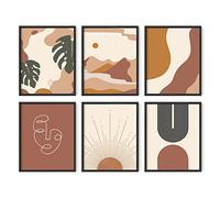 HAUS AND HUES Boho Prints - Set di 6 stampe artistiche da parete in stile boho, stile moderno, stile boho, stile boho, decorazione per la casa, 20,3 x 25,4 cm, senza cornice