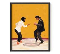 HAUS AND HUES Movie Scene Poster - Retro Quentin Tarantino Movie Wall Art for Room Aesthetic 90s, Vintage Art Print, Aesthetic College Dorm Room Decor Dancing Tarantino Wall Art (Unframed 16x20)