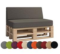 Haus & Garten Cuscino per pallet da giardino Madera, ideale per interni ed esterni, lavabile, sfoderabile, cuscino da seduta e per schienale
